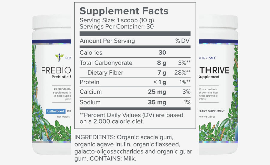 Gundry MD PrebioThrive Ingredients