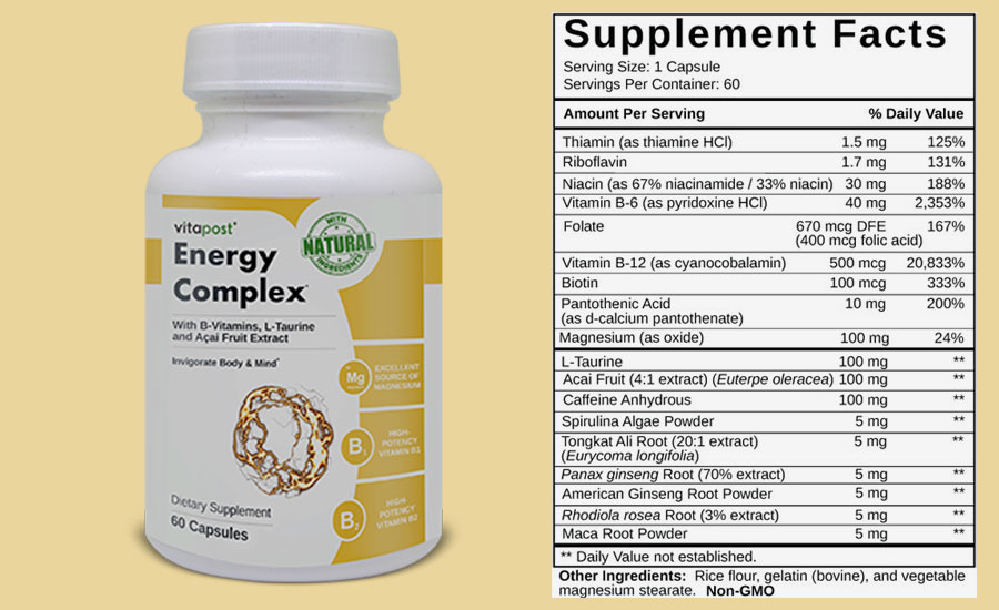 Energy Complex by VitaPost Ingredients