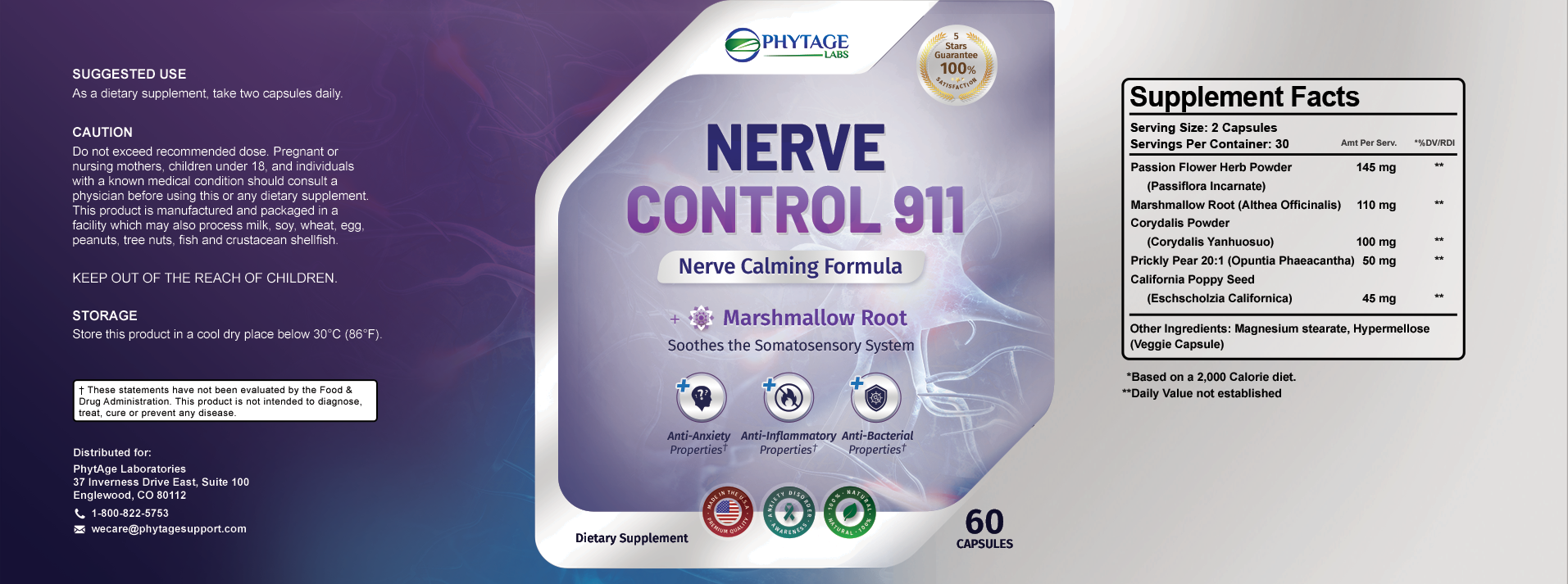 Phytage Nerve Control 911 Ingredients