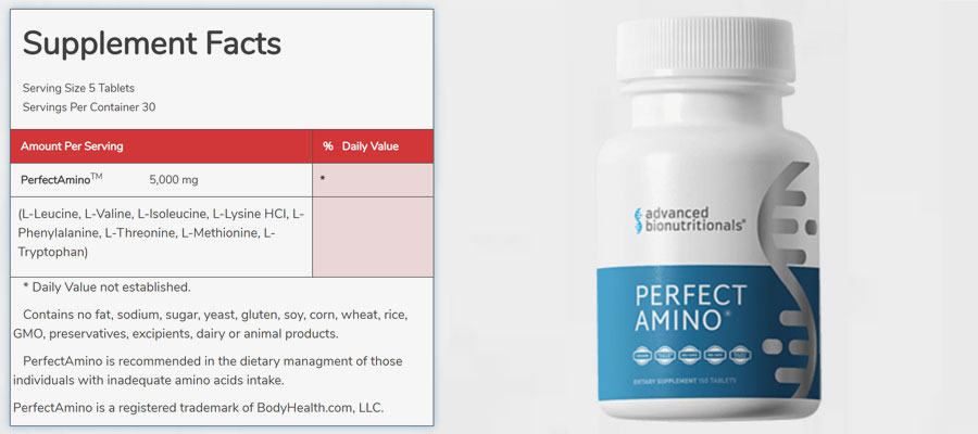 Perfect Amino Ingredients Perfect Amino Ingredients
